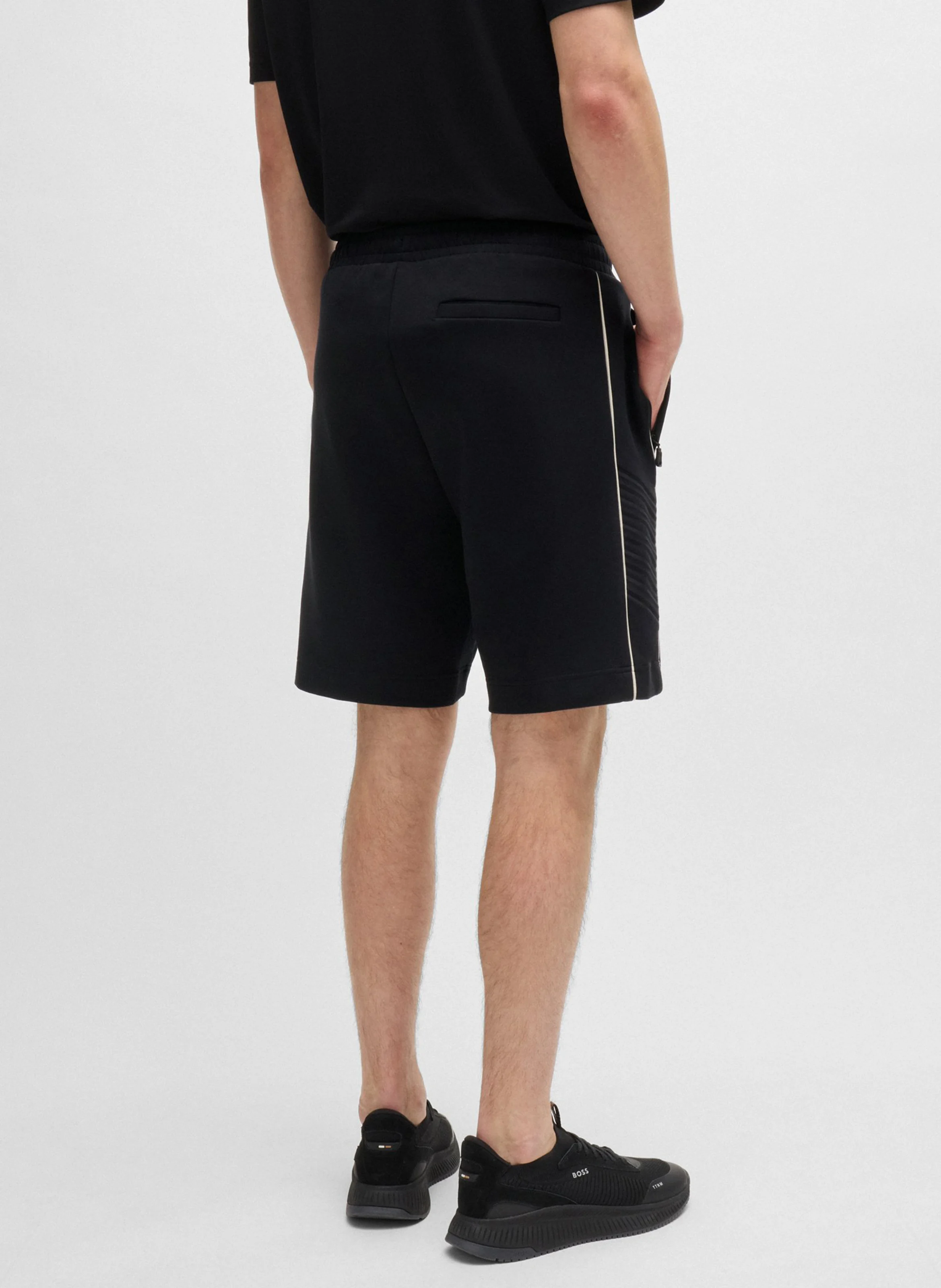 Short en coton stretch| Noir