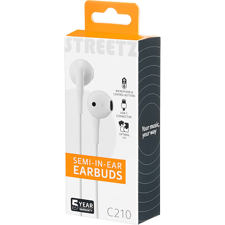 Streetz c210 In-ear høretelefoner - hvid