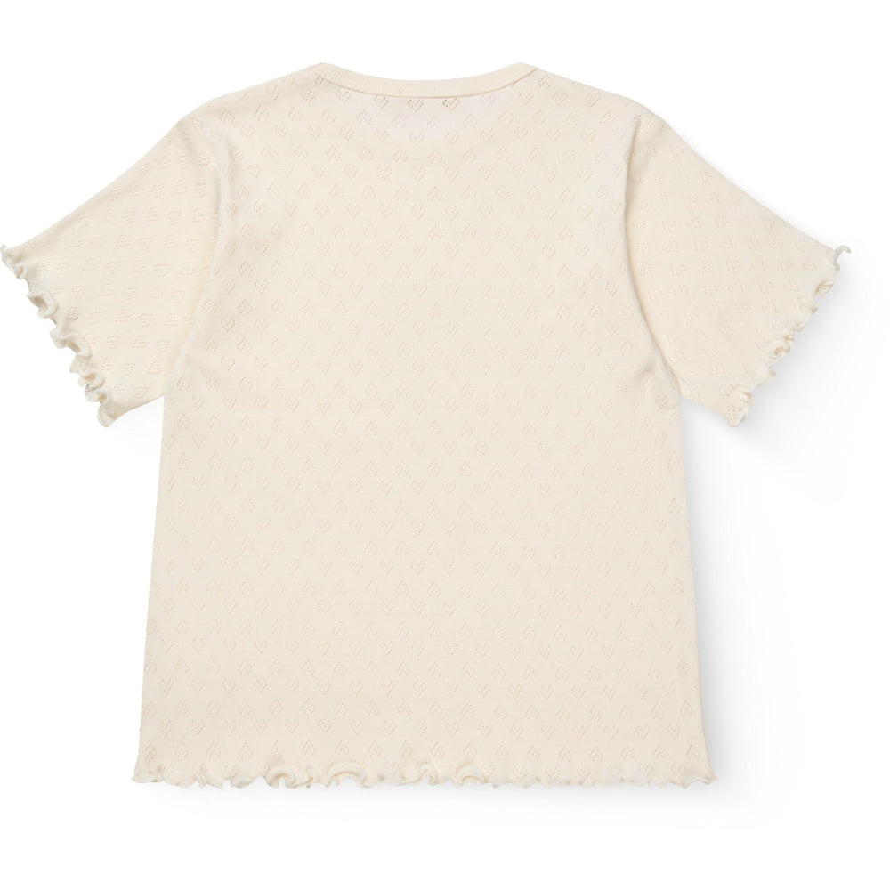 Køb COPENHAGEN COLORS Cream Pointelle Heart T-Shirt