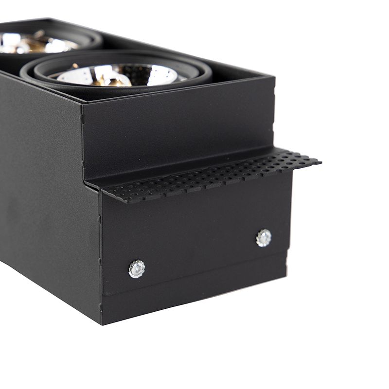 Inbouwspot zwart GU10 AR70 trimless 2-lichts - Oneon