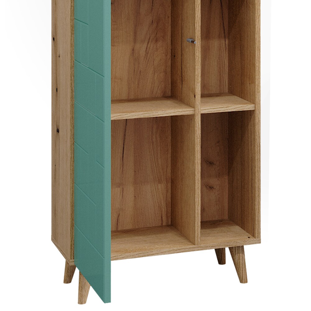 Vicco Hochschrank für Badezimmer Rudi 56 x 193 cm, Eiche Evoke Mintgrün, Badschrank