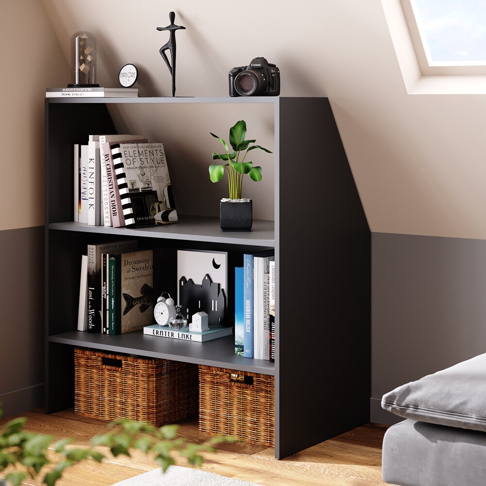 Vicco Dachschrägenregal Bücherregal Wandregal Standregal Dachschräge Anthrazit