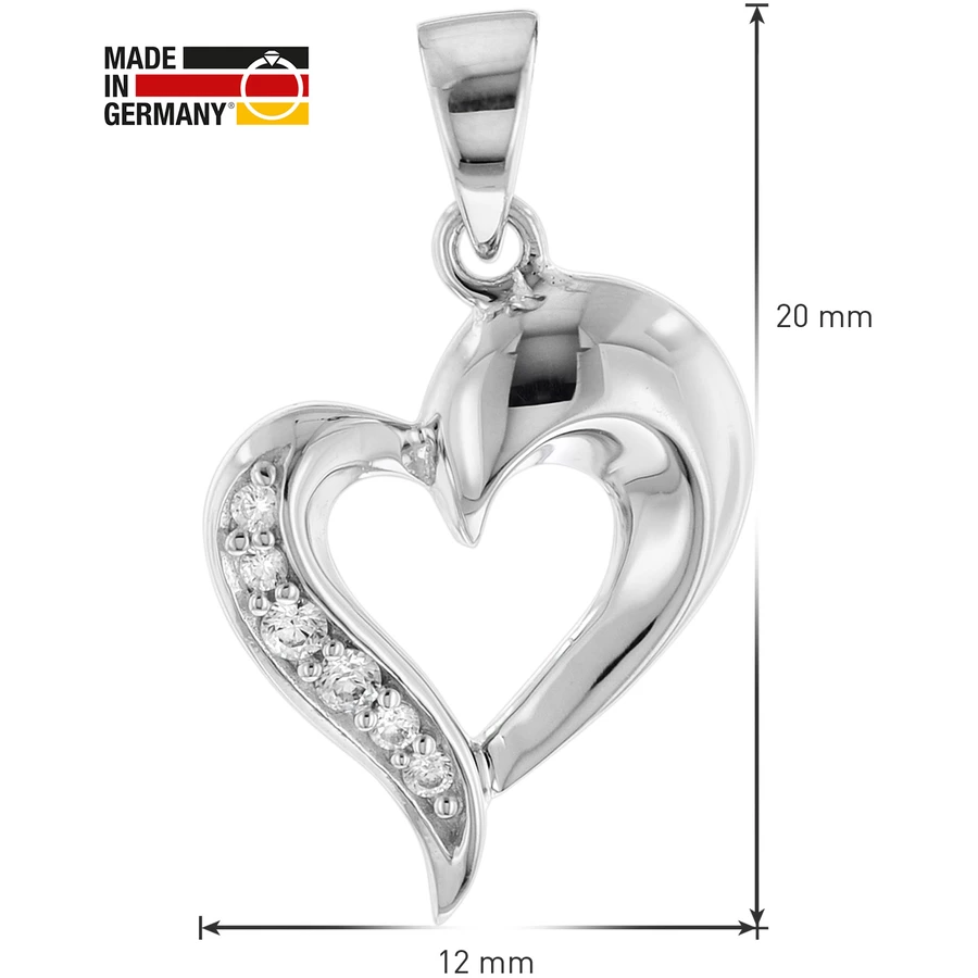 trendor Kinderkette mit Herz-Anhänger 925 Silber silver