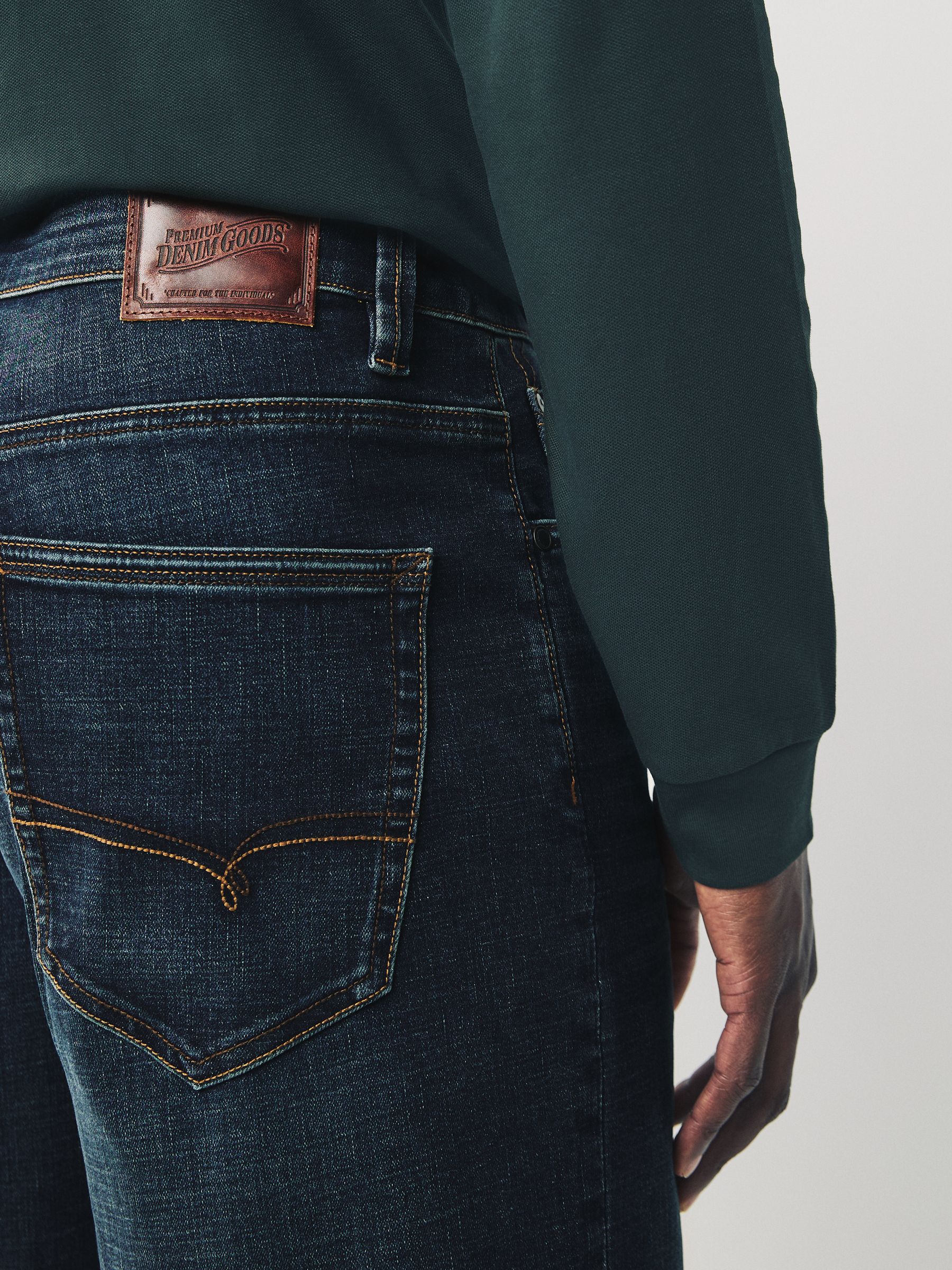 Medium-indigoblauw - Relaxed fit - Motionflex jeans