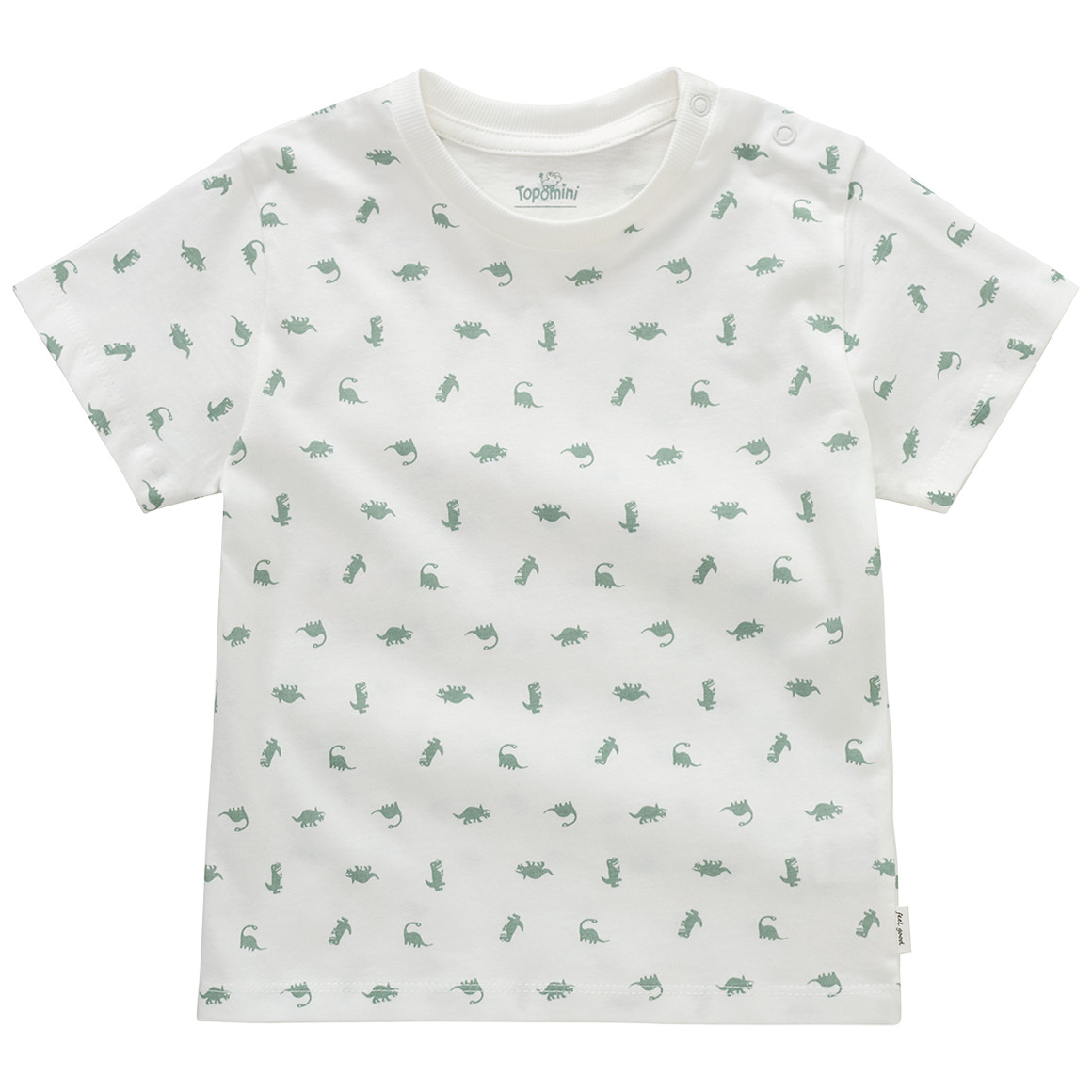 Topomini Baby T-Shirt mit kleinen Dinos weiss