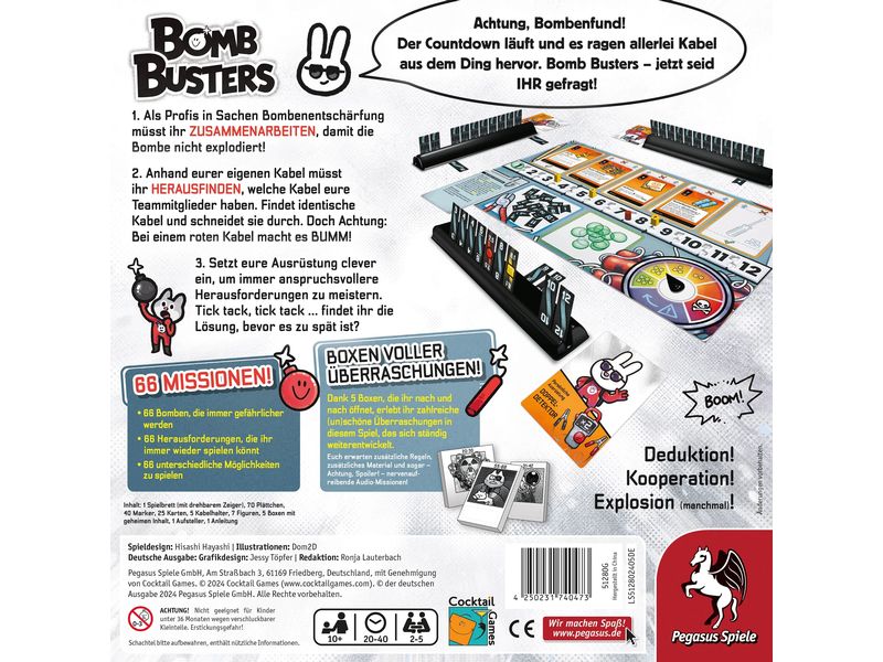 Pegasus Spiele Familienspiel Bomb Busters -DE- 66 spannende Missionen für die ganze Familie