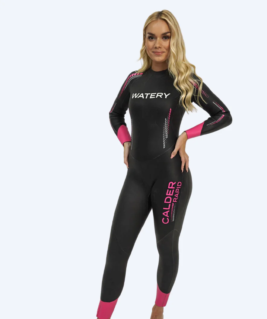 Watery våddragt til damer - Calder Rapid - Sort/pink