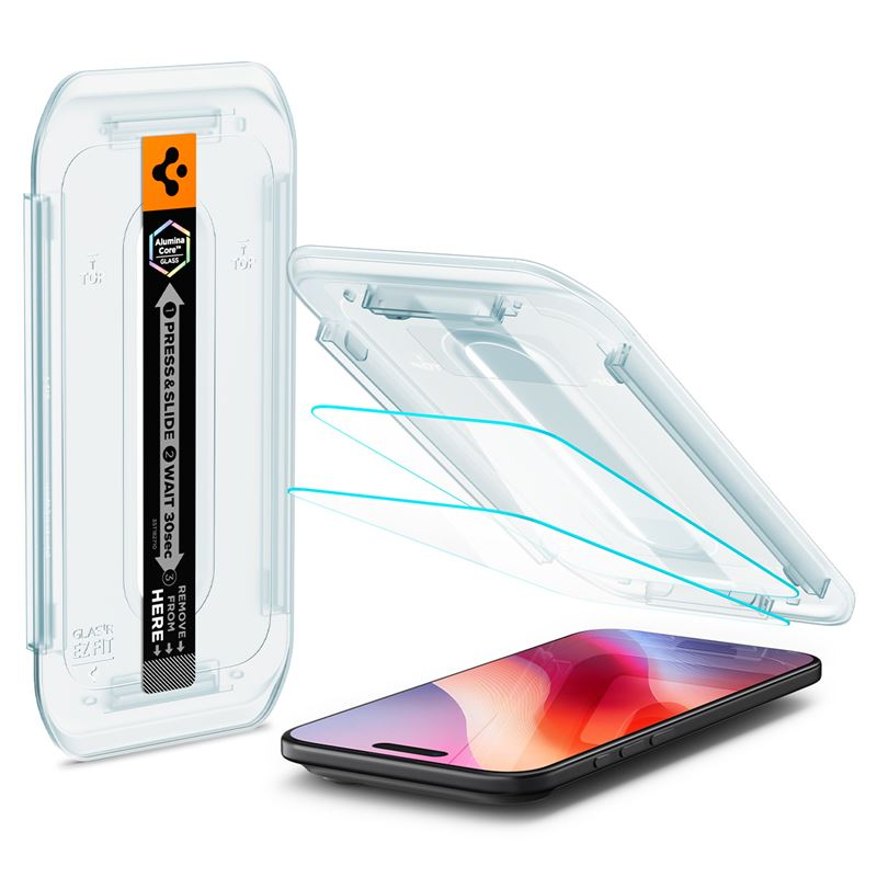 (2er Set) iPhone Air Glass Tr EZ Fit HD Panzer Glas Case Friendly   Montagerahmen (AGL09861)