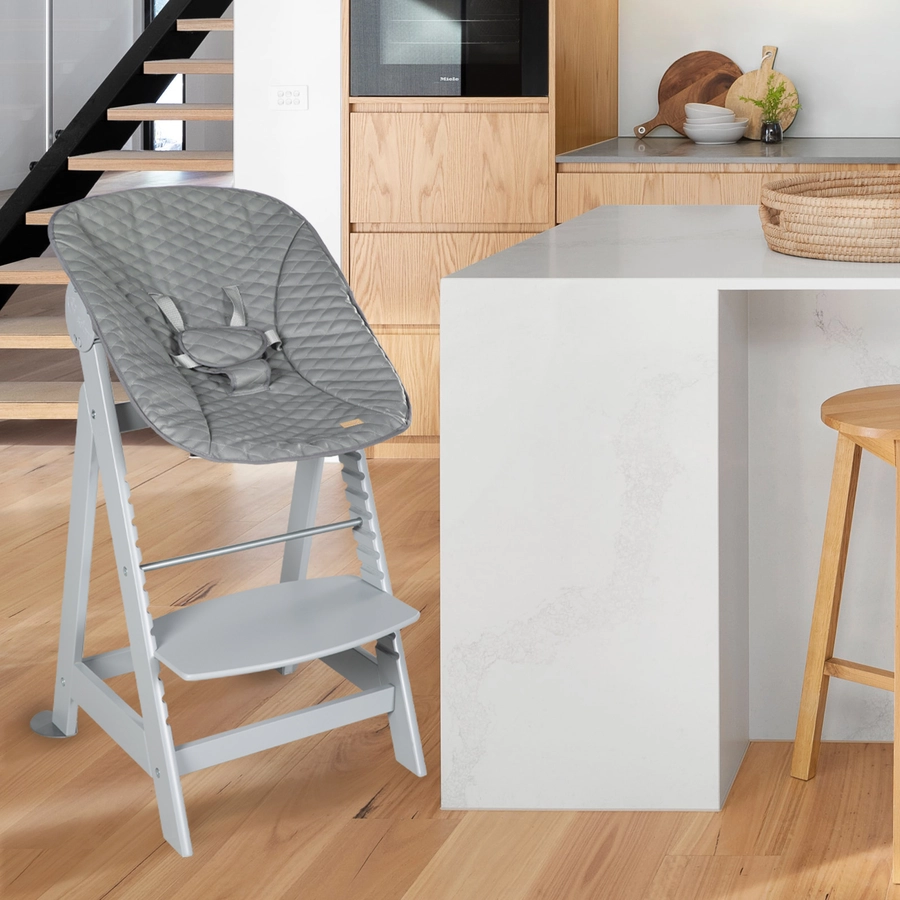 roba Treppenhochstuhl Born Up taupe Set 2 in 1 inkl. Aufsatz Stone gesteppt