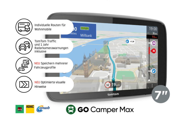 TomTom GO Camper Max PP Navigationsgerät 7 Zoll