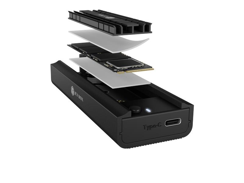 ICY BOX Dockingsstation IB-180MC-C31 Dockingstation für M.2 SSD mit USB 3.2 (Gen 2) Typ-C oder Typ-A Anschluss