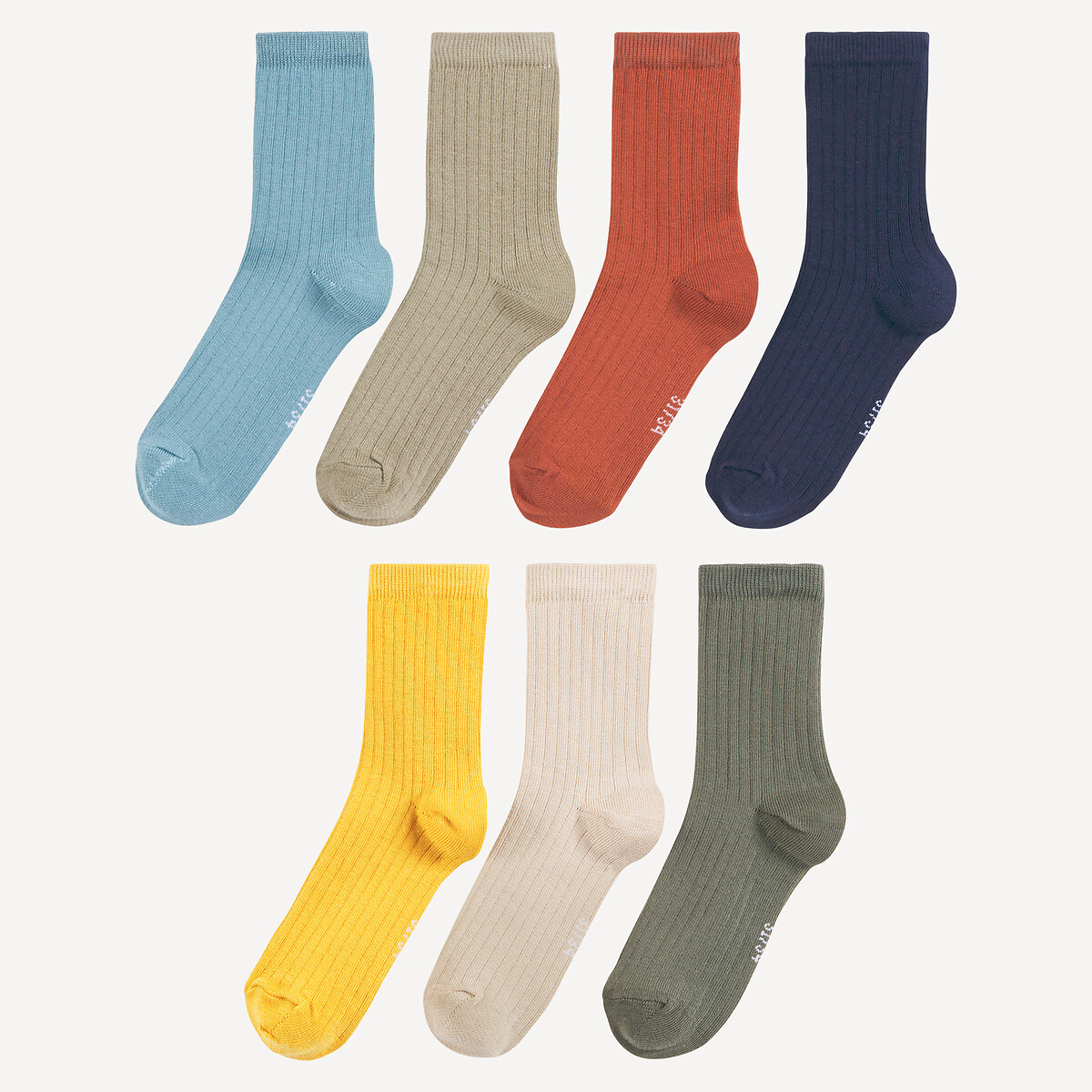 COLEÇÃO LA REDOUTE<br>Conjunto de 7 pares de meias lisas