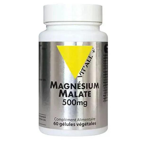 Vit'all+ Malato de Magnésio 500mg - 60 cápsulas vegetais