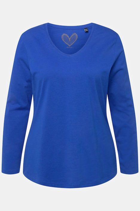 Shirt, Slim, V-Ausschnitt, Langarm