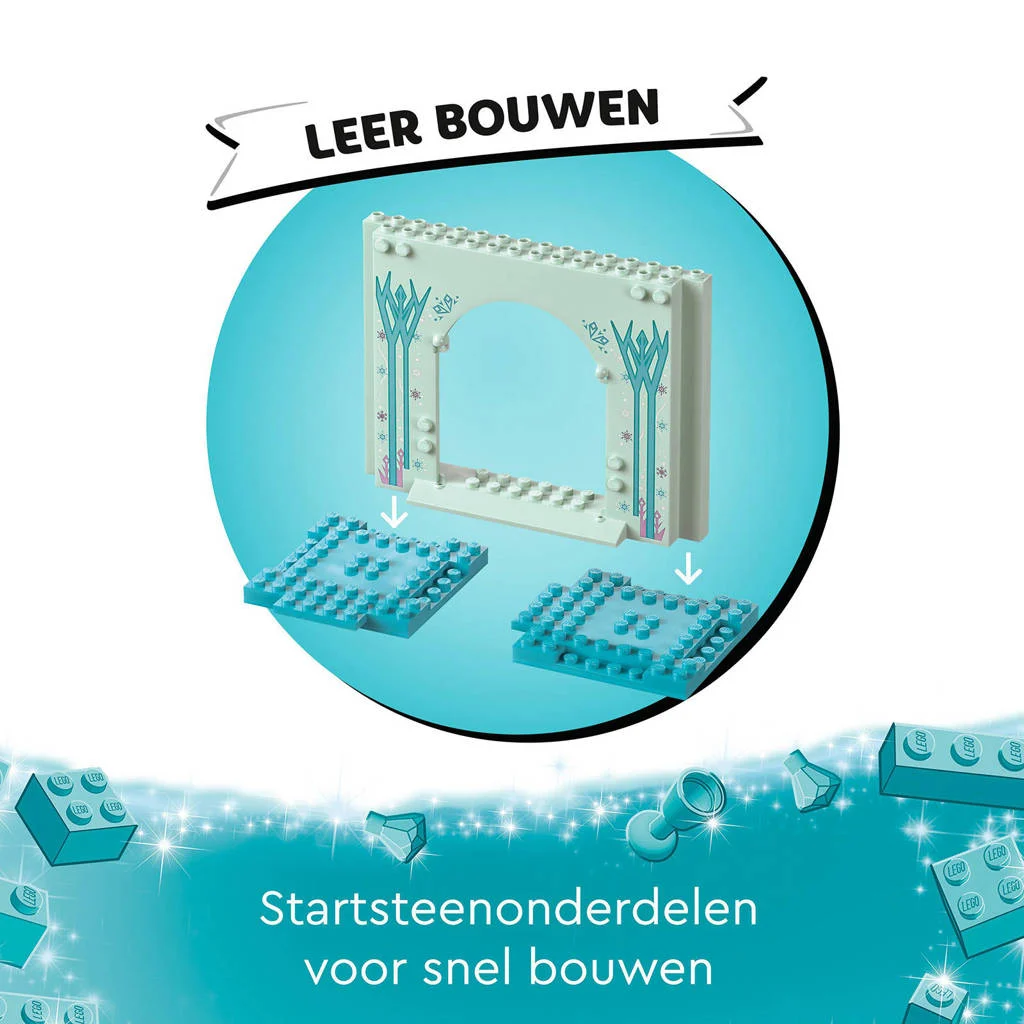 Leuke complete set voor de kleinste bouwers!Elsa's Frozen kasteel Bouwbaar Speelgoed met Elsa en Anna Poppetjes 43238