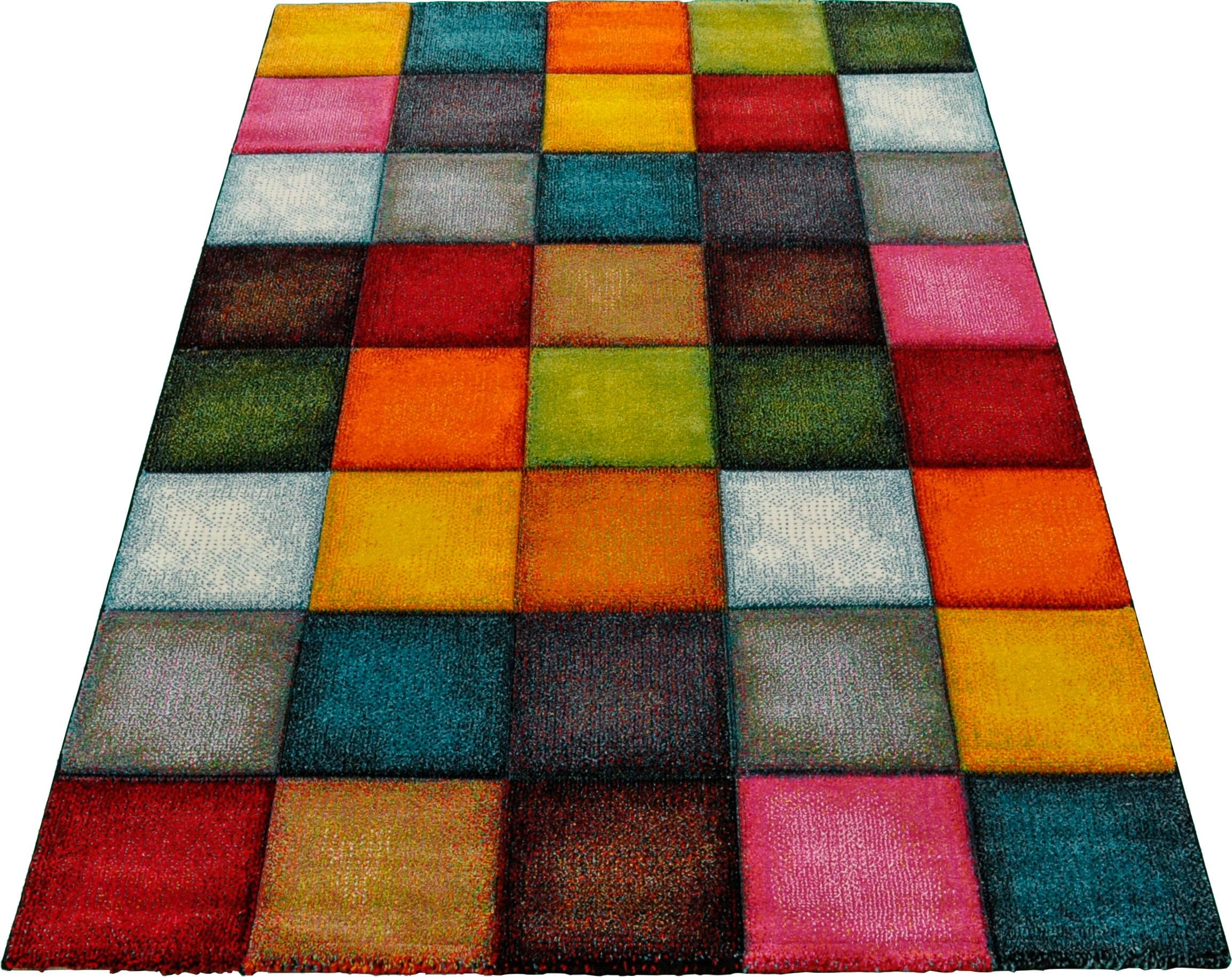 merinos Teppich »Belis 22605« rechteckig 18 mm Höhe Wohnzimmer, moderner farbenfroher Kurzflorteppich
