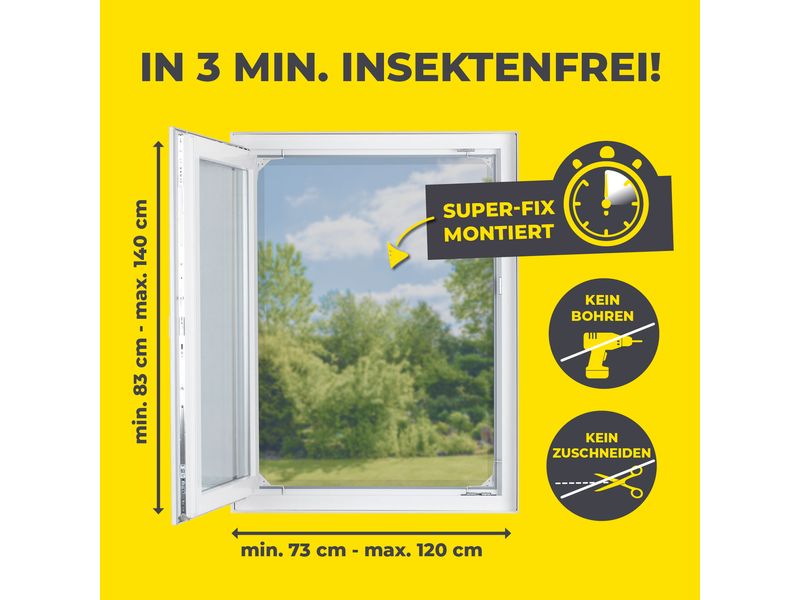 EASYmaxx Teleskop Insektenschutzgitter Weiss Moskitonetz