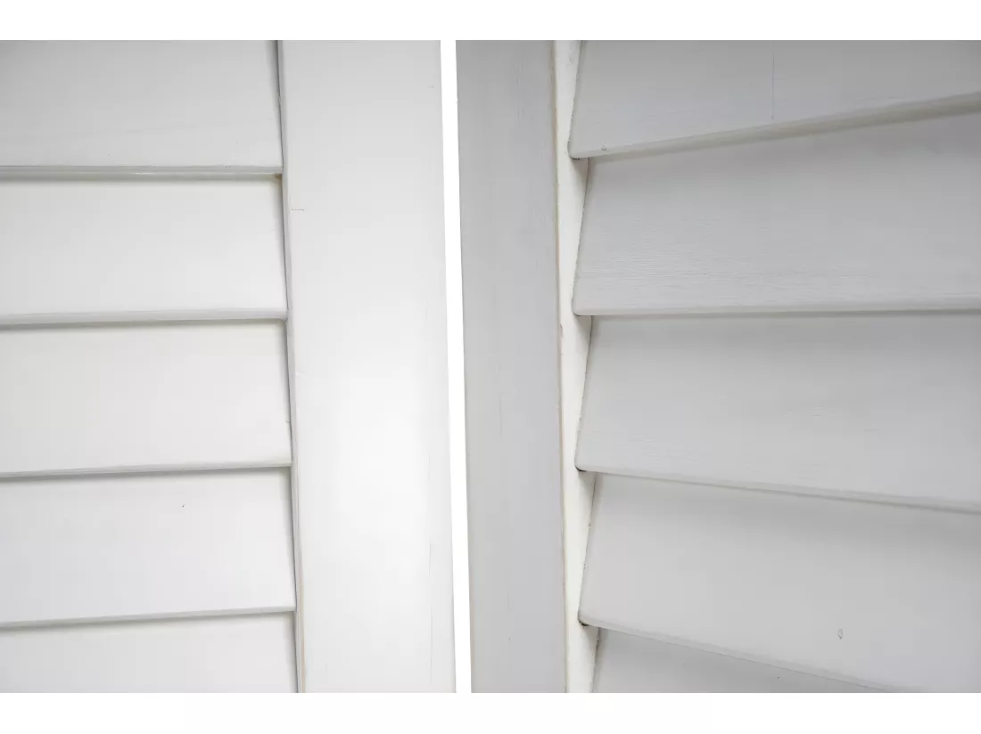 Paravent 4 panneaux en bois blanche 161 x 2 x 170 cm PAR04035