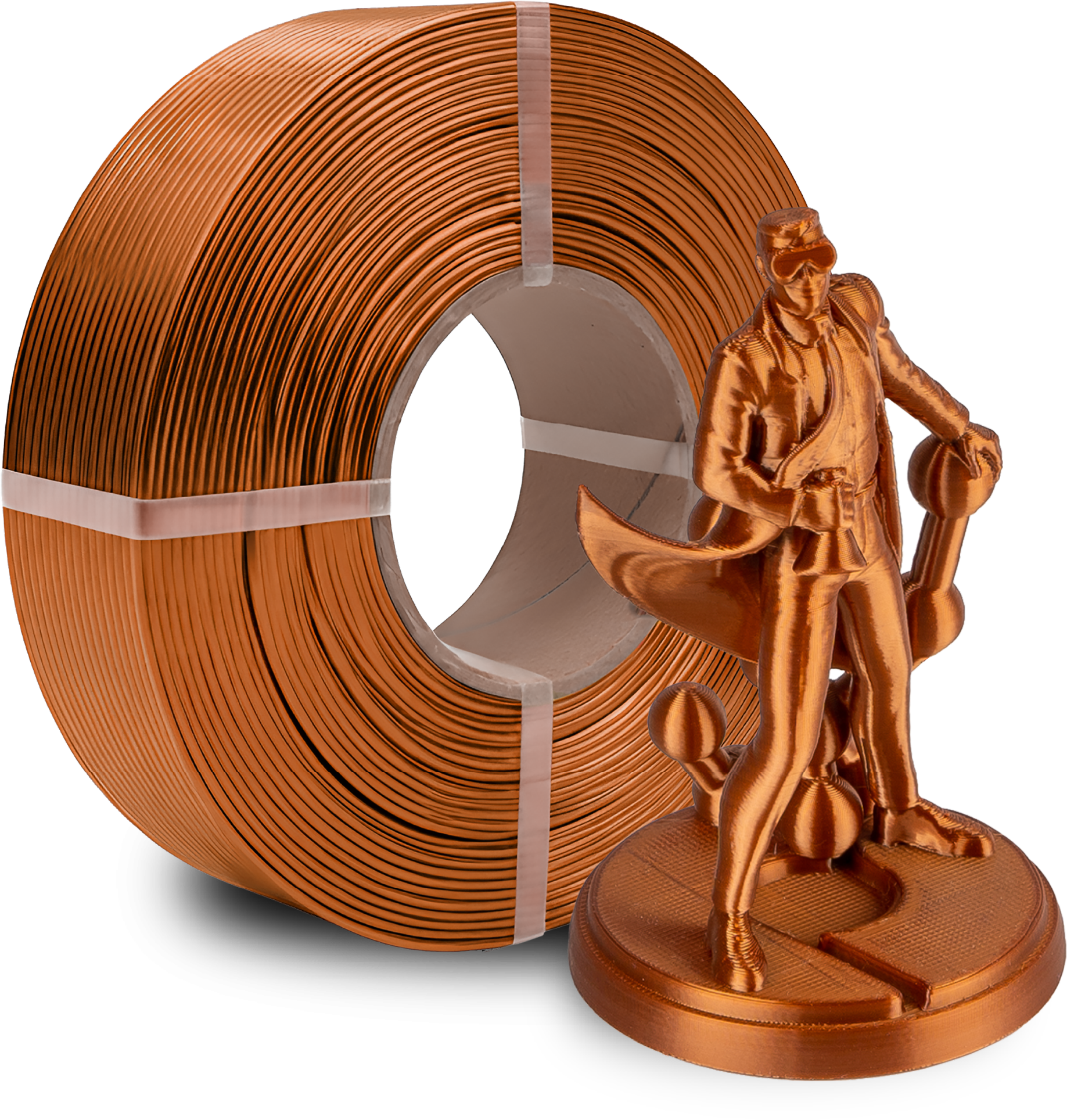 Polymaker  Panchroma™ PLA Refill Silk Bronze, 1,75 mm / 1000 g    Der Glanz der Eleganz in Bronze, ohne Spule