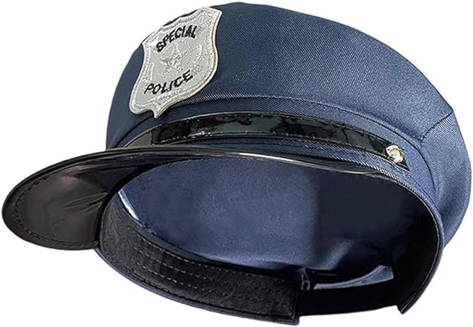 Polizei Mütze Fasnachts Hut Kostüm Zubehör Motto Party Accessoire Halloween Foto Requisite - Blau