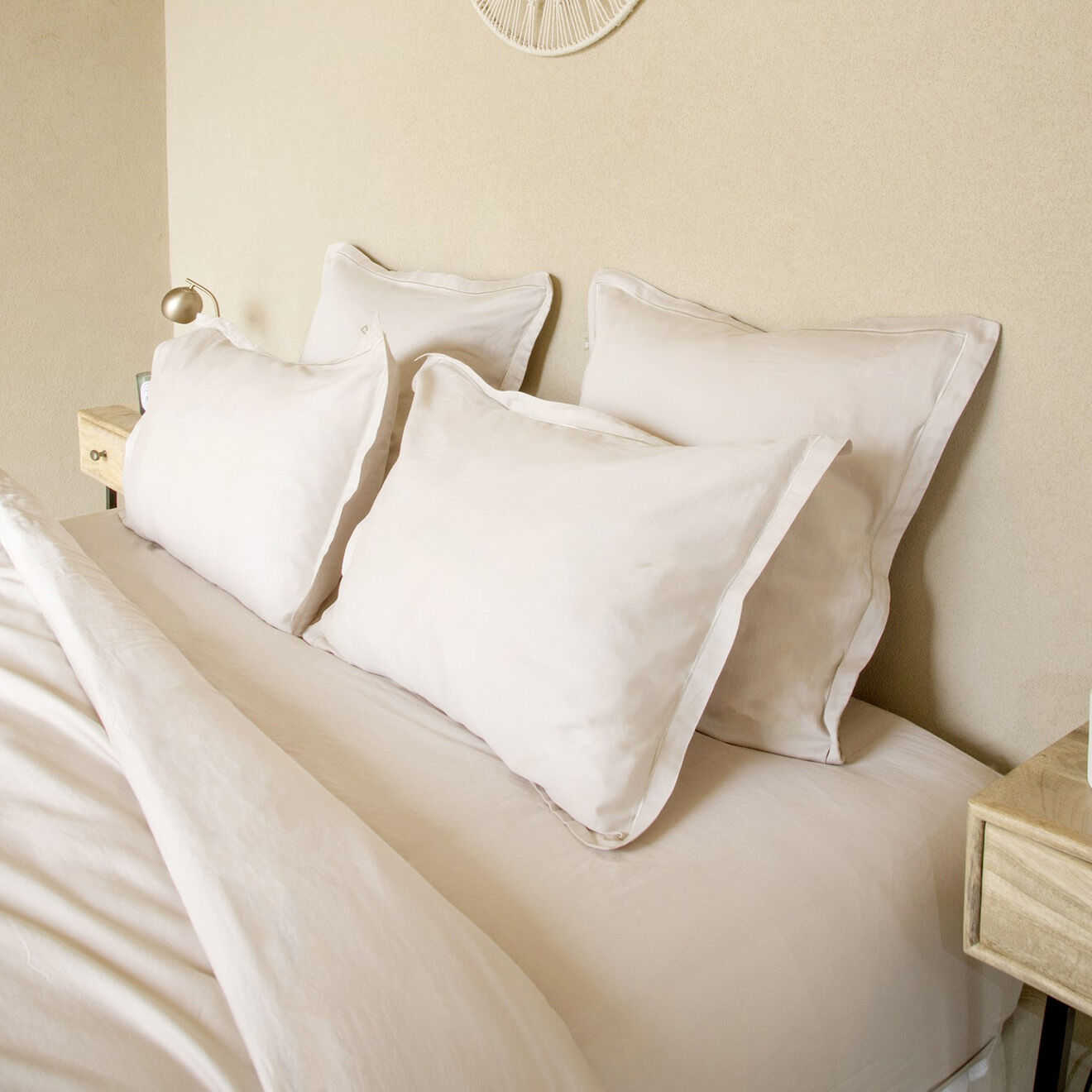 Febronie Drap housse 100% Satin de Coton Julia beige