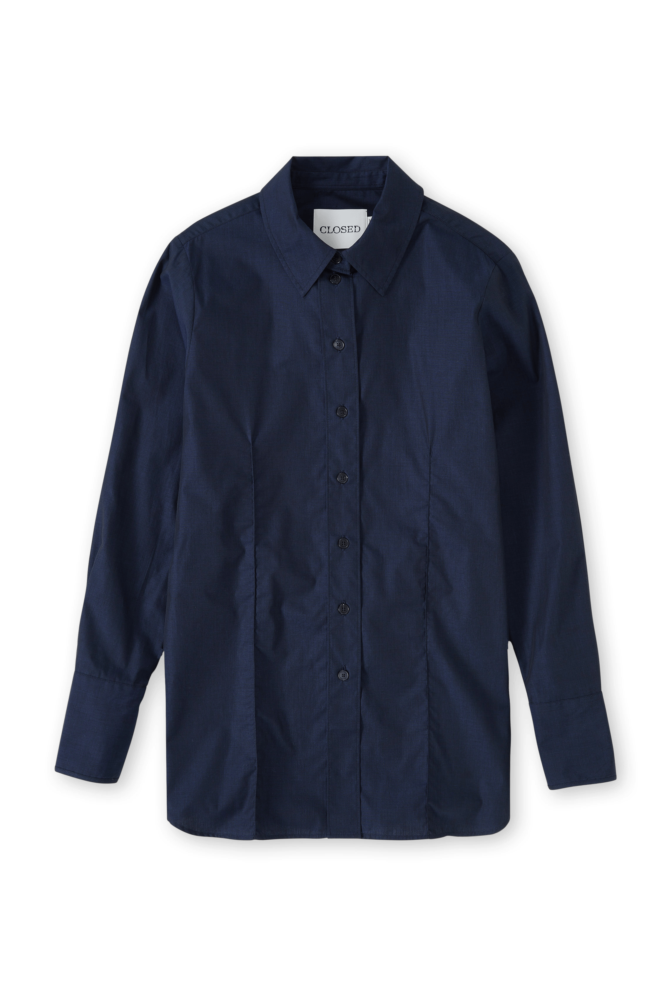 Chemise col classique en coton | Bleu
