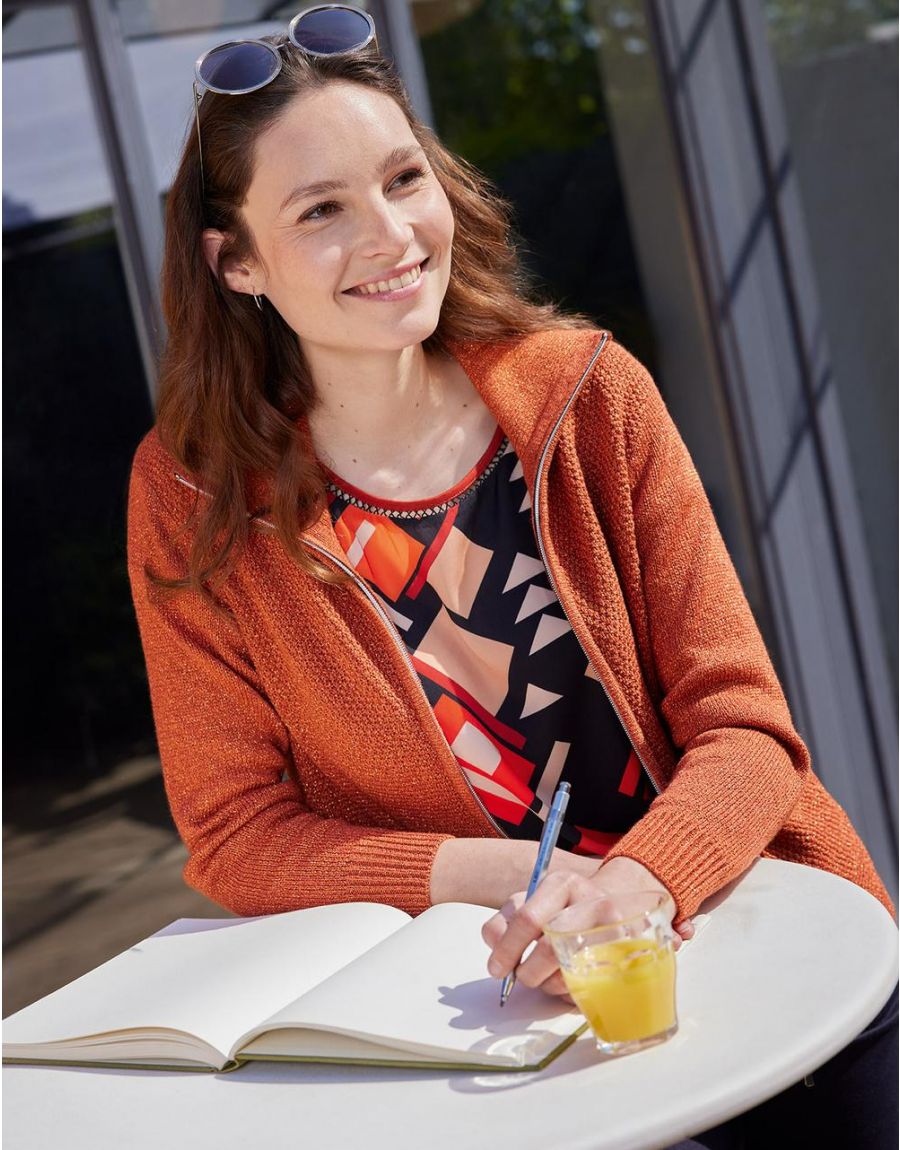 Gilet maille orange irisé
