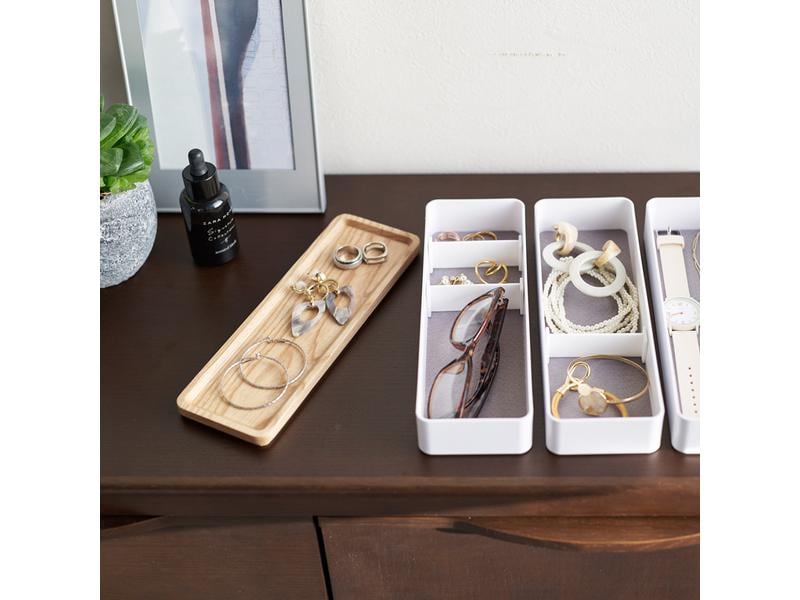 Yamazaki Schmuckschatulle Rin Weiss 3-stufige Accessoire-Ablage