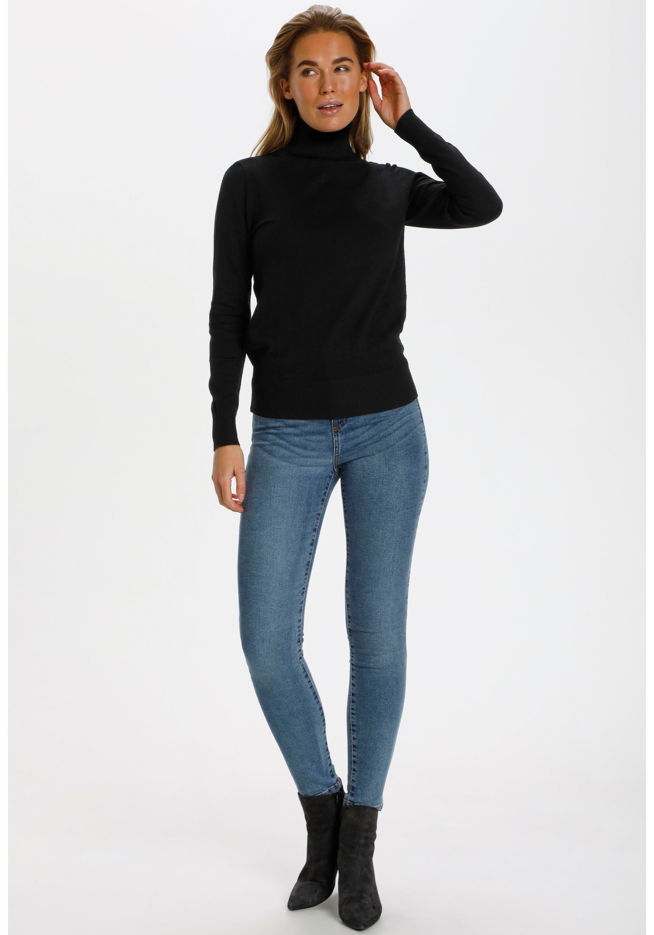 Saint Tropez Rollkragenpullover »J2046, MilaSZ Rollneck«, Feinstrick mit Viskose, Classic fit