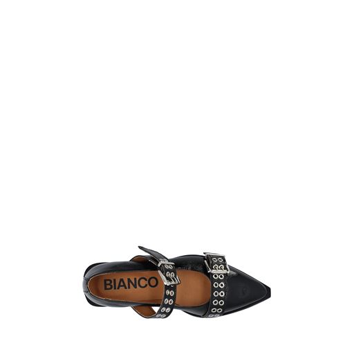 Bianco BIAVictoria Double Buckle Ballet Flat Nappalak, Black, 40