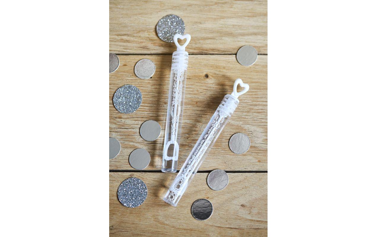 Partyaccessoire Seifenblasen Herz, Weiss, 48 StückHochzeitsaccessoire für romantische Stimmung auf der Hochzeit