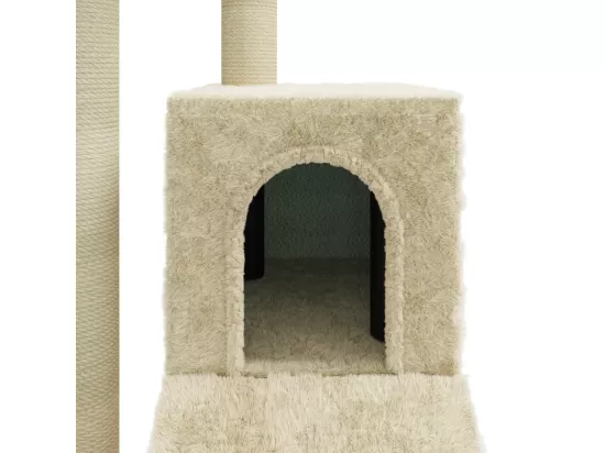 Arbre à chat avec griffoirs en sisal Crème 92 cm