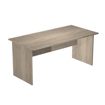 Bureau droit Trend - L160 - Pieds panneaux - plateau imitation chêne canadien