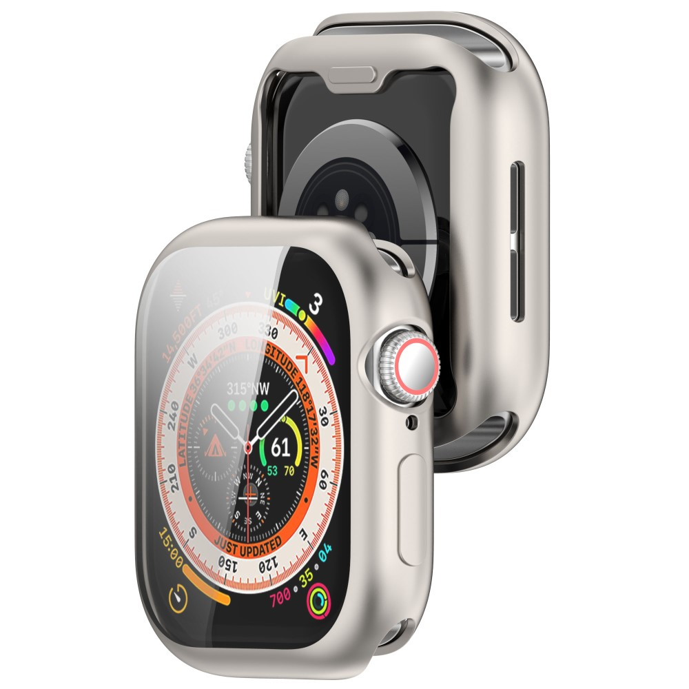 Apple Watch (42 mm) Galvanisierte Gummi Bumper Hülle mit Displayschutz - Champagner