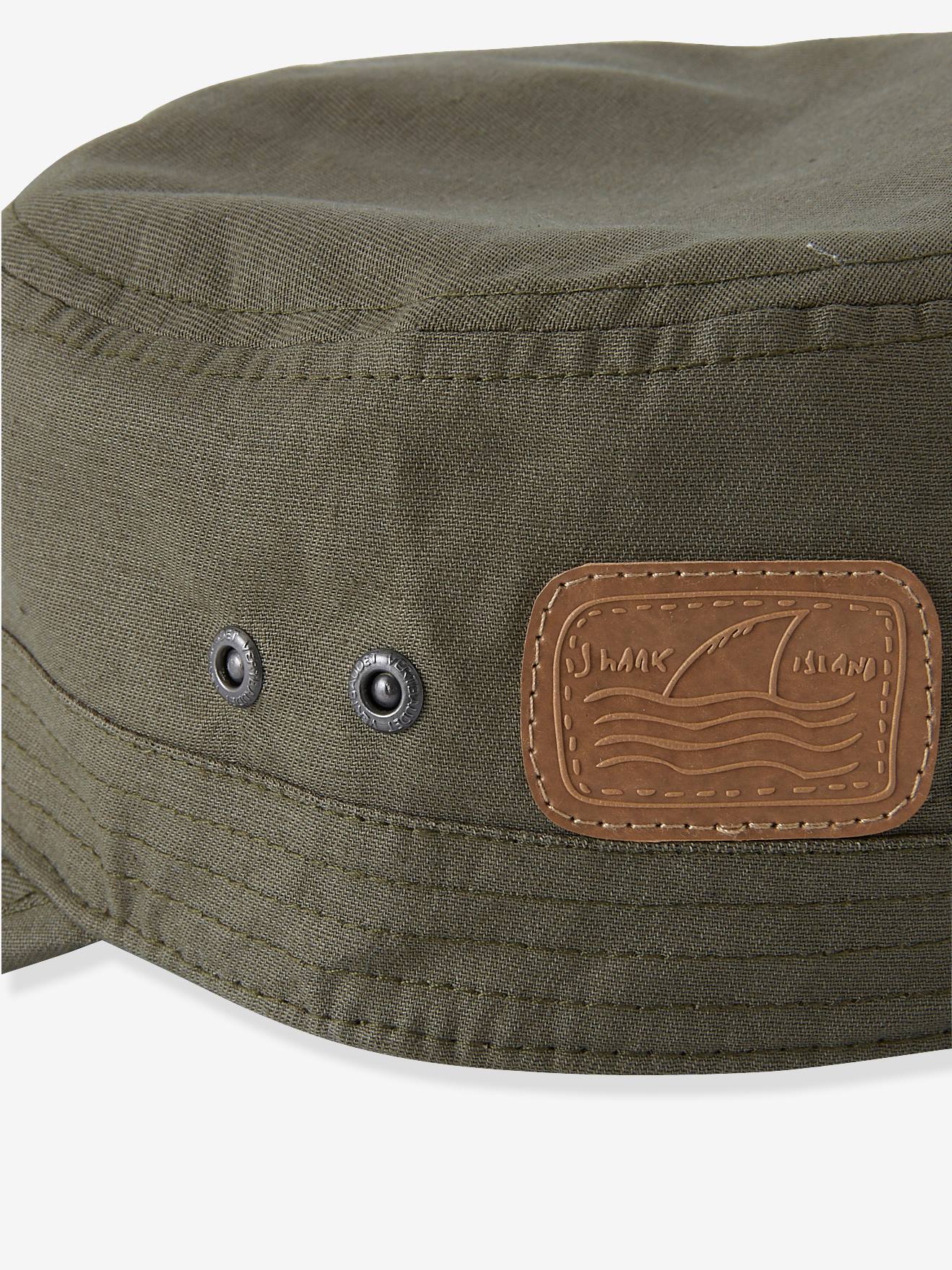 Boné Adventurer para meninos, verde médio, liso com detalhes.