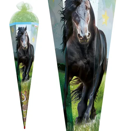 Roth Schultüte Power Horse mit Tüllverschluss, 85 cm, eckig