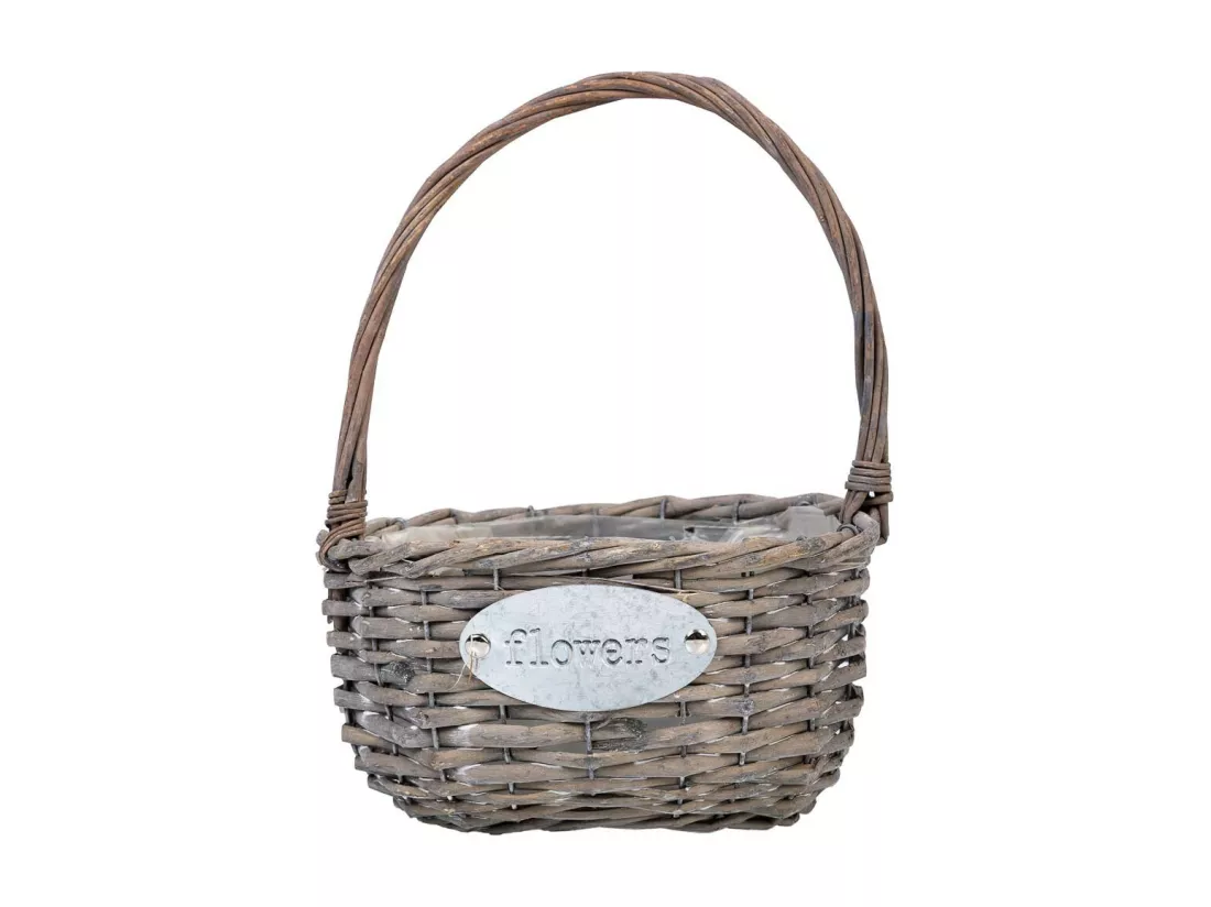 Panier en osier blanc 22x18x30h