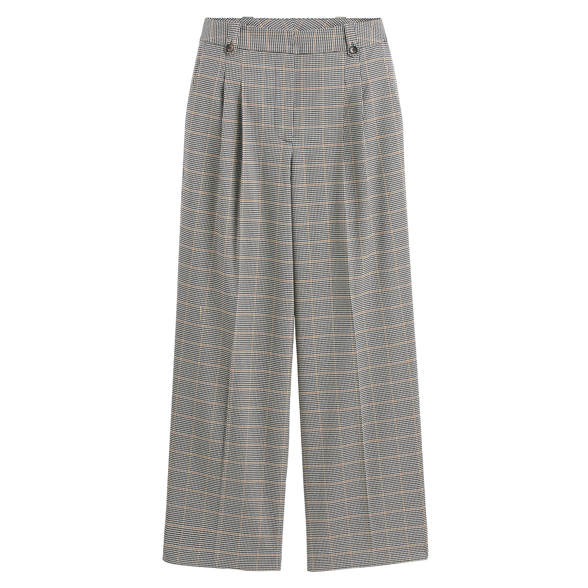 COLEÇÕES LA REDOUTE<br>Calças largas com estampa pied-de-poule