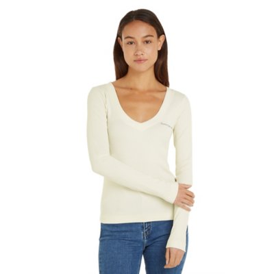 Tee-shirt à manches longues femme Rib Monologo CALVIN KLEIN