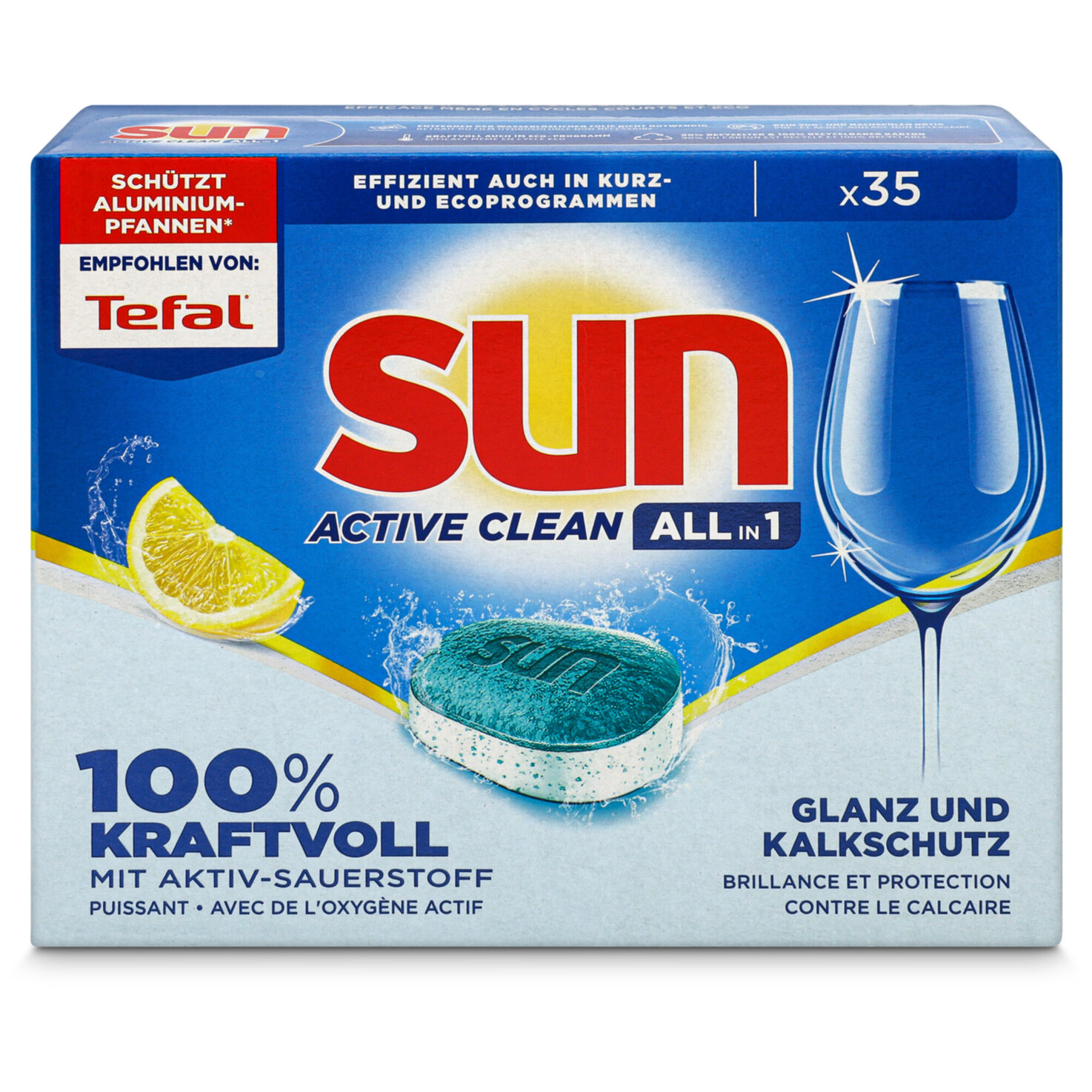 Sun All-in-1 Active Clean Geschirrspül-Tabs Lemon