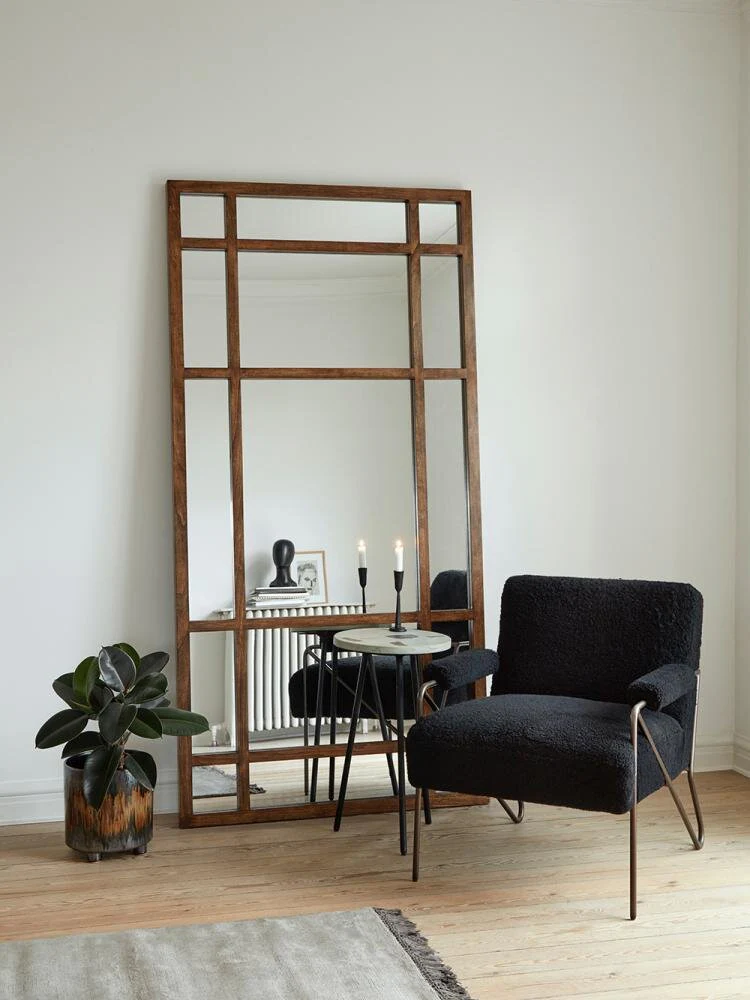 Nordal  Spirit spejl med træramme, natur - 203x101 cm.