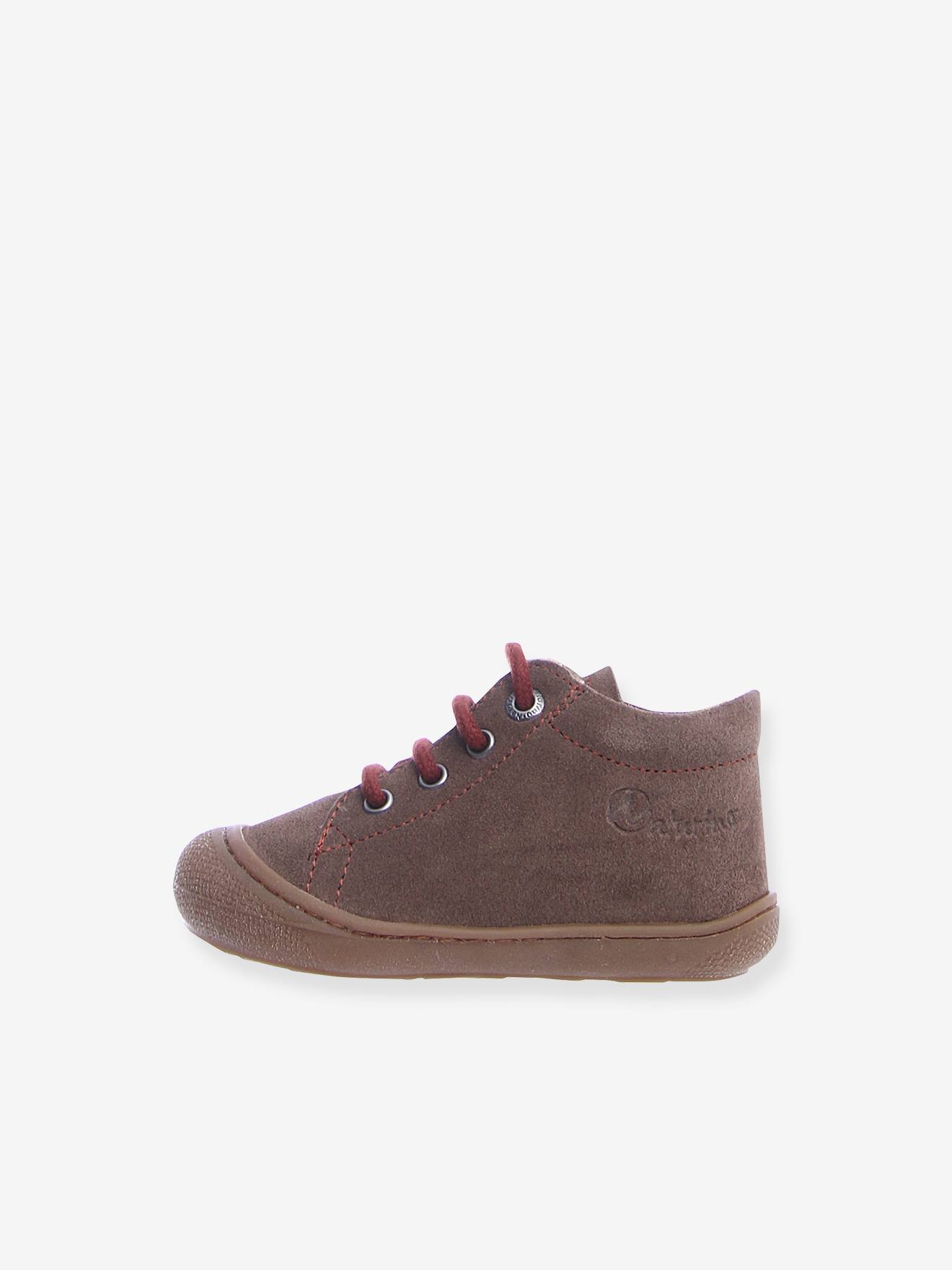 Sapatinhos de bebê Cocoon Velours NATURINO® First Steps, bege médio, lisos