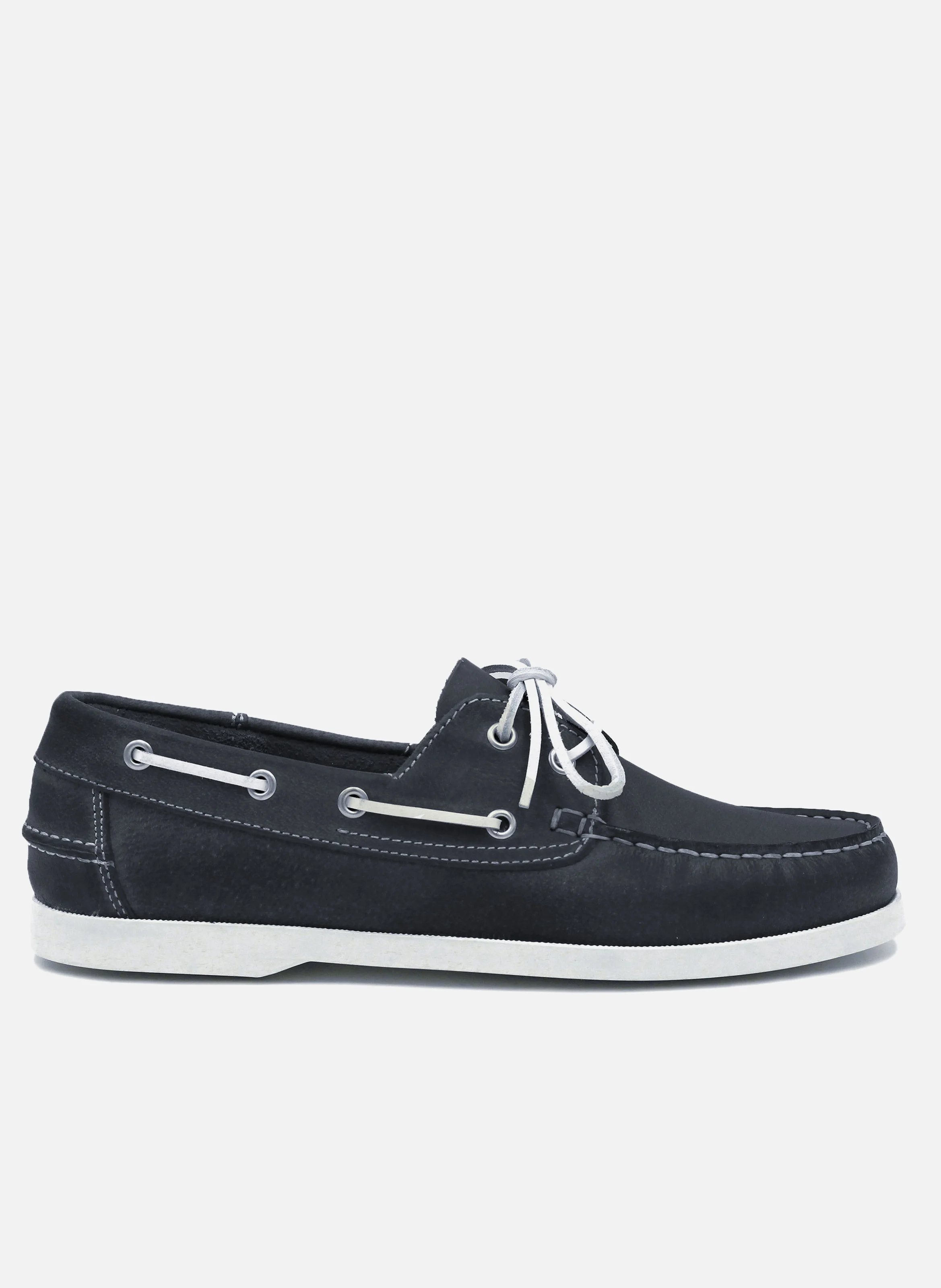 Chaussures bateau cuir mat brossé | Bleu