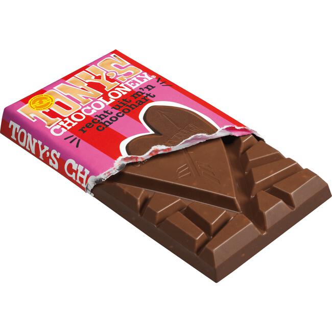Tony's Chocolonely liefde Melk Roos Framboos