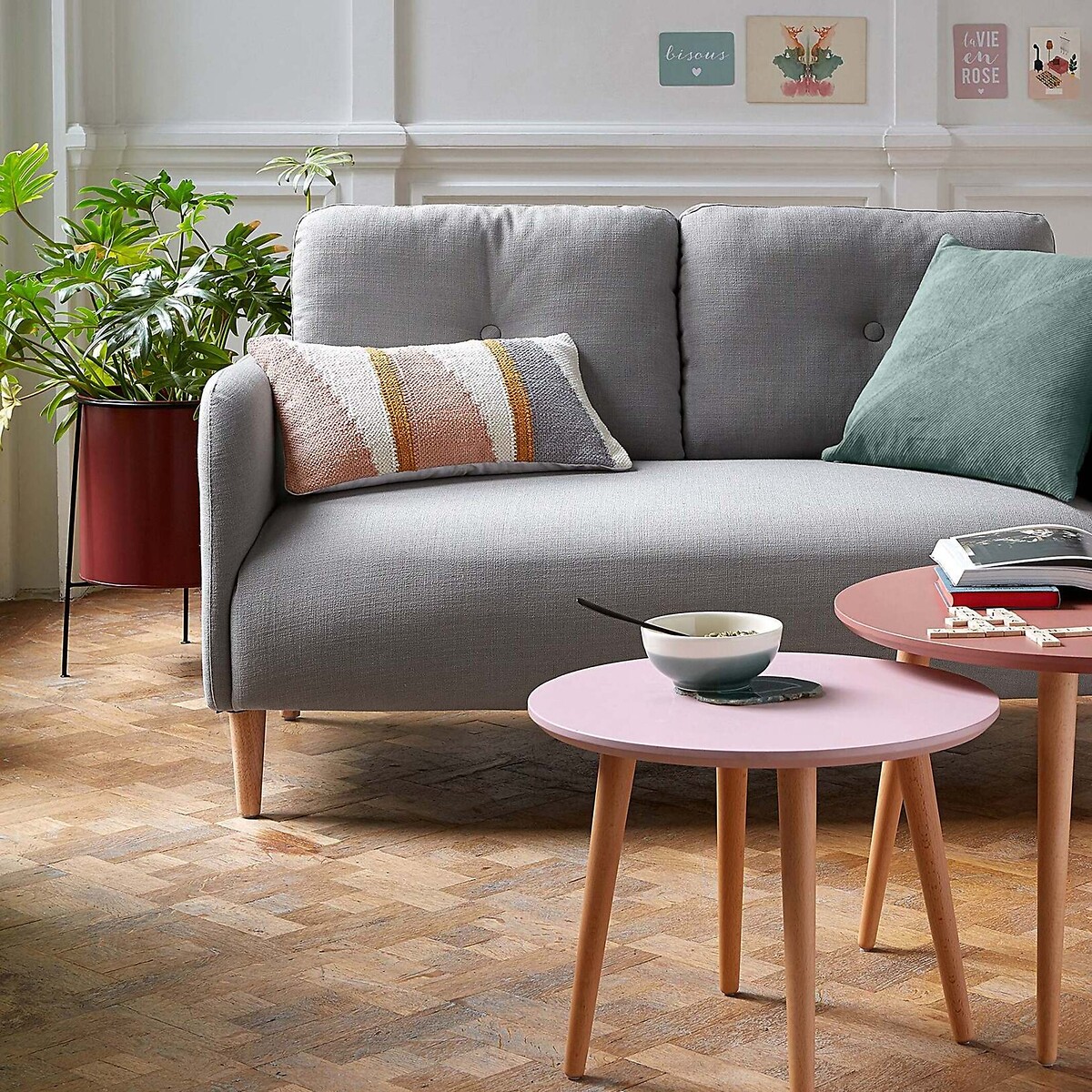 LA REDOUTE INTERIEURS<br>Vaso de flores com pé em metal pintado Ø30 cm, INAYA