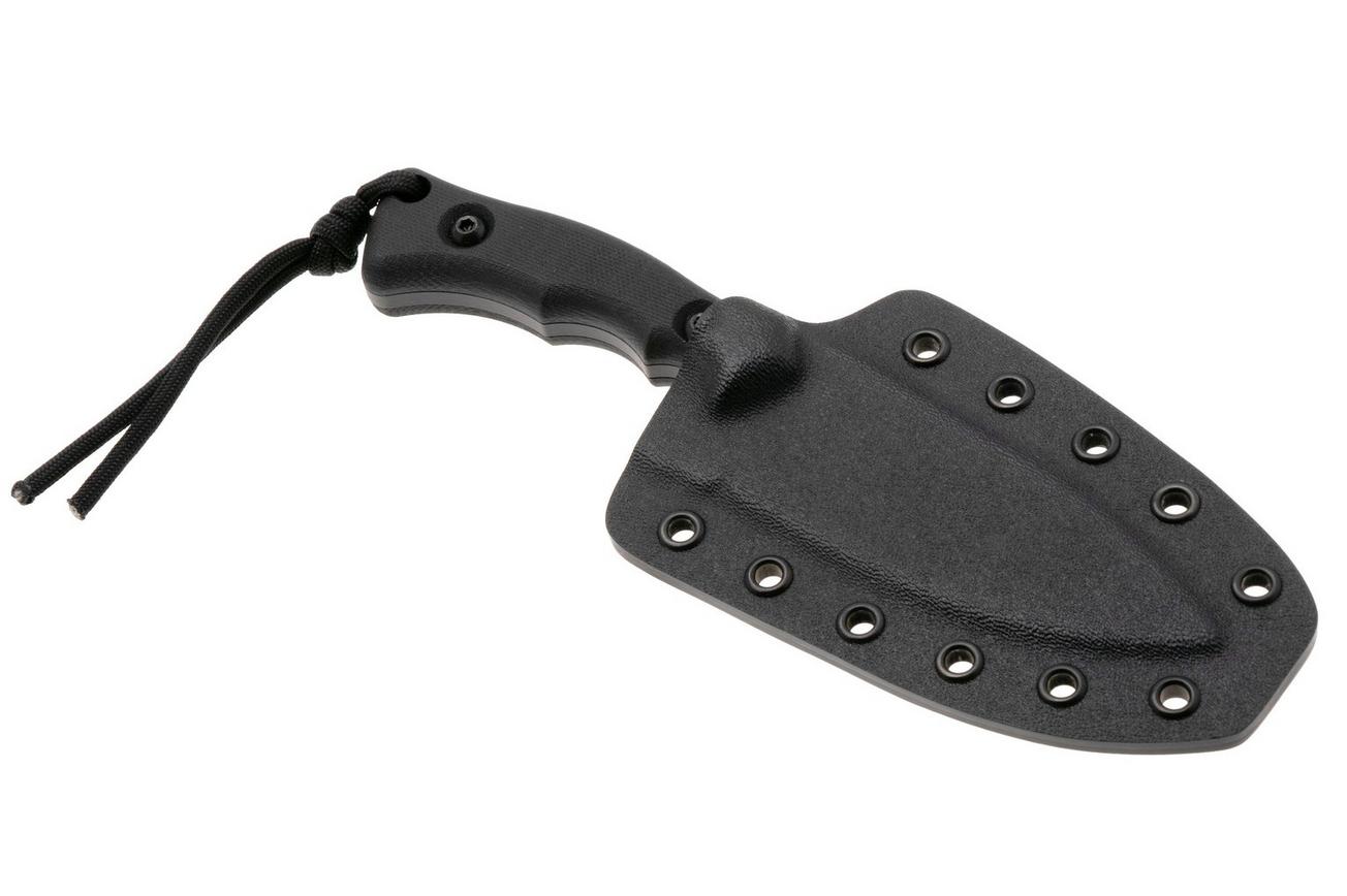 CRKT Bugsy Black Cerakote, Veff Serrations 3605KV Black G10 vaststaand mes, Kaila Cumings design