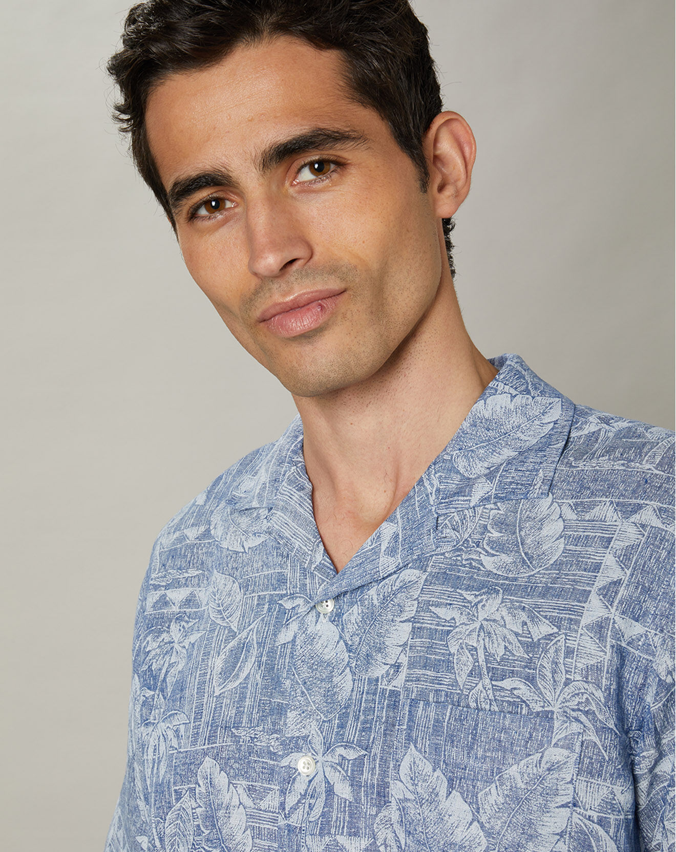 Hartford Chemise regular 100% Lin Palm chambray