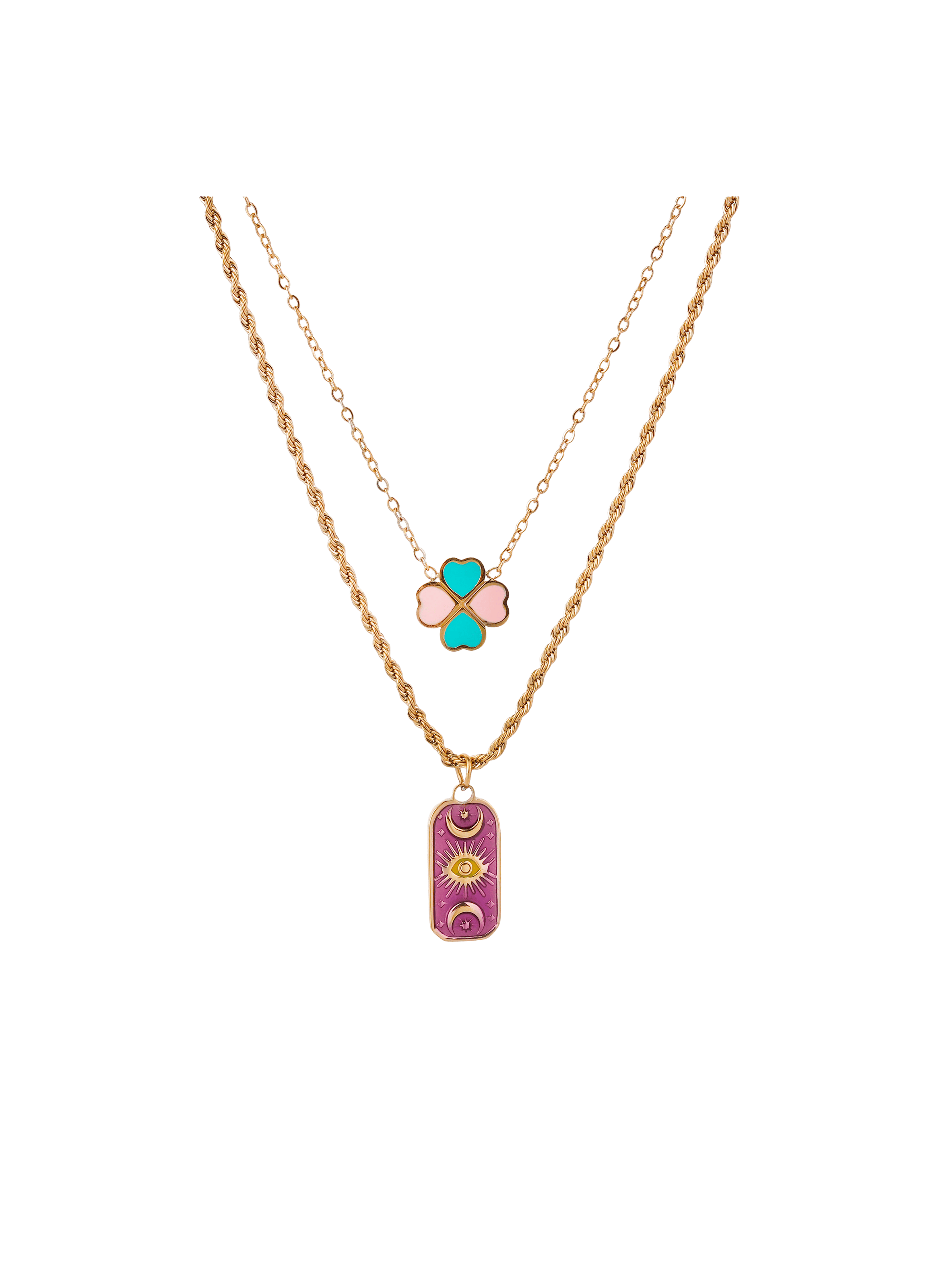 ROSALIA - Collier multirangs en laiton | Violet