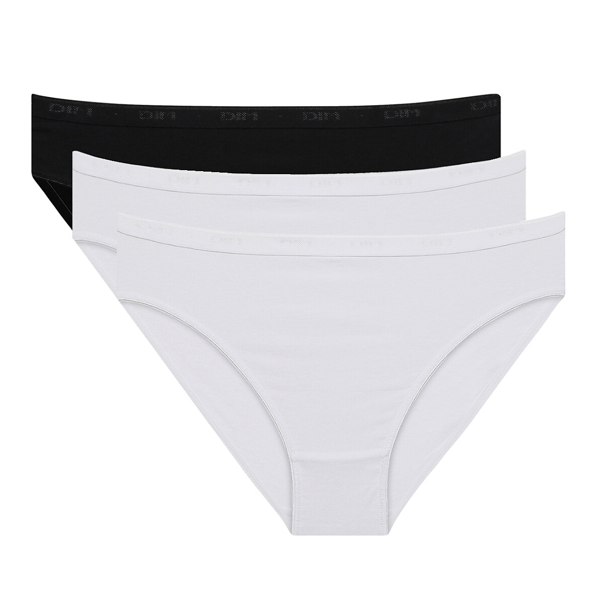 DIM<br>Pantufas em algodão orgânico elástico, conjunto de 3, mais minha biografia