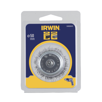 Irwin komstaaldraadborstel Ø50 mm voor (accu)boormachine. Voor schuren metaal.